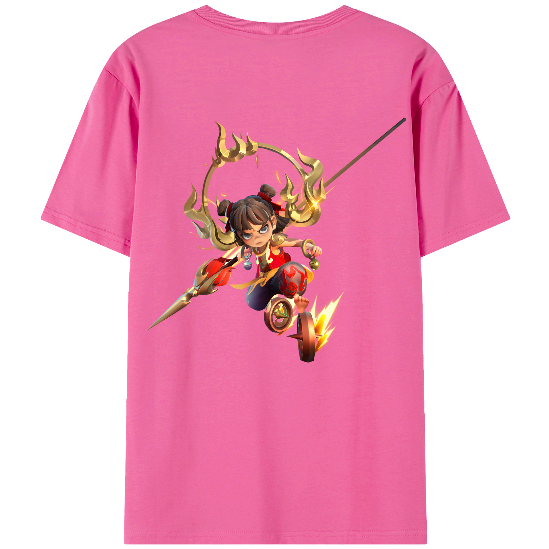 （画像用） Ne Zha 2 ナタ 魔童の大暴れ レディース半袖Tシャツ(バックプリント)